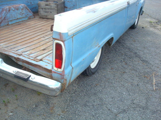 1965 Blue and White Ford F-100 Short Bed