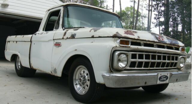 1965 White Ford F-100 Rat Rod