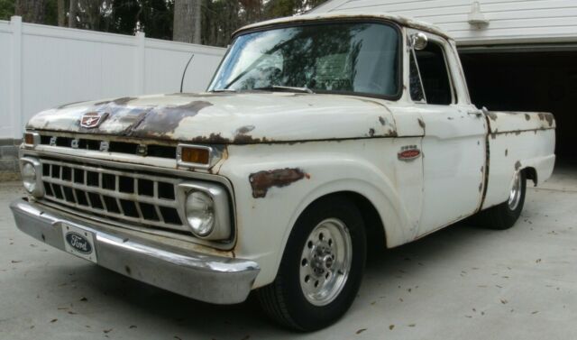 1965 White Ford F-100 Rat Rod