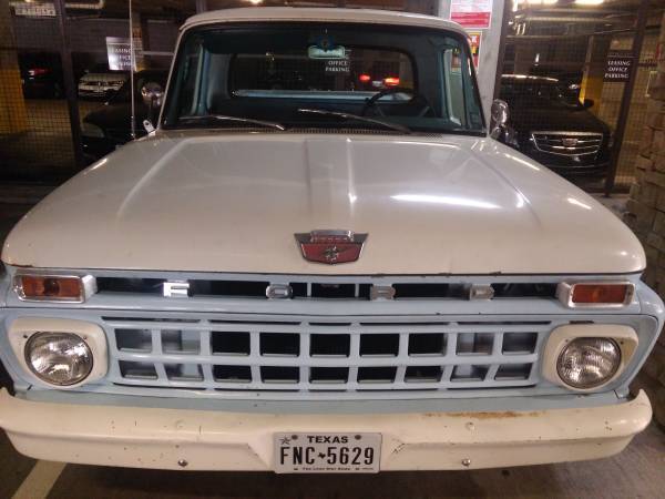 1965 Frost Turquoise  & Wimbledon White Ford F-100 Standard Cab Pickup