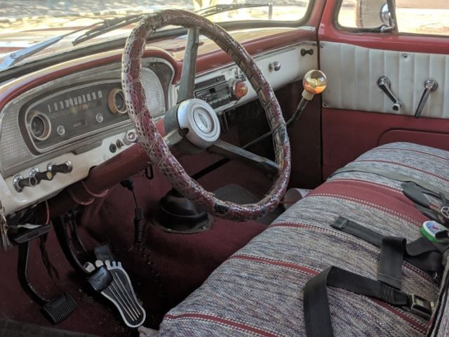 1965 Red Ford F-100 Crew Cab Pickup