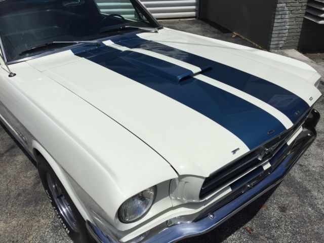 1965 Wimbledon White / Guardsman Blue Ford Mustang Fastback