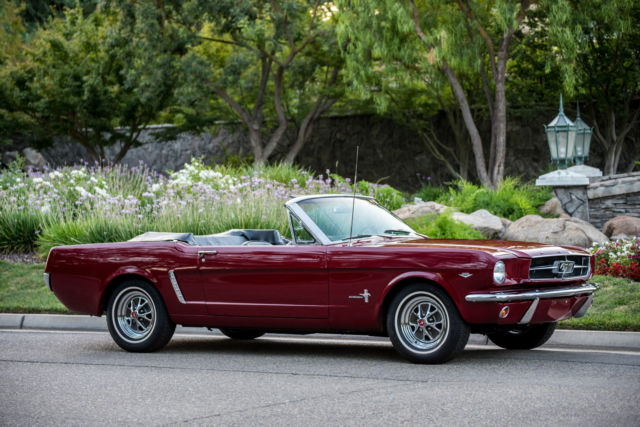 1965 Burgundy Ford Mustang Convertible