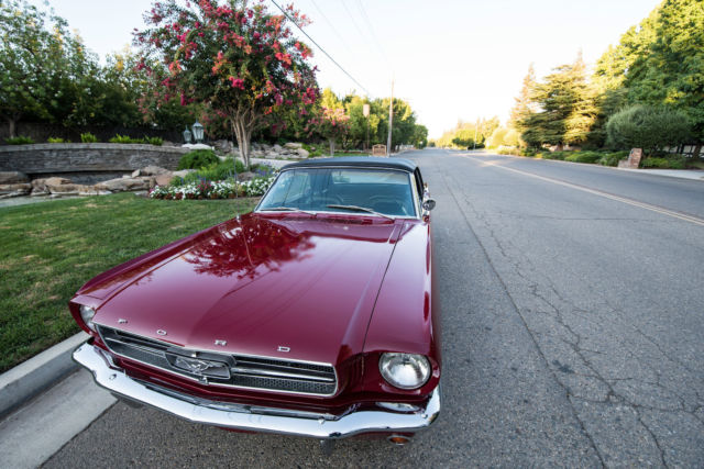 1965 Burgundy Ford Mustang Convertible