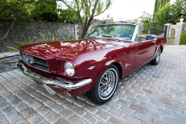1965 Burgundy Ford Mustang Convertible