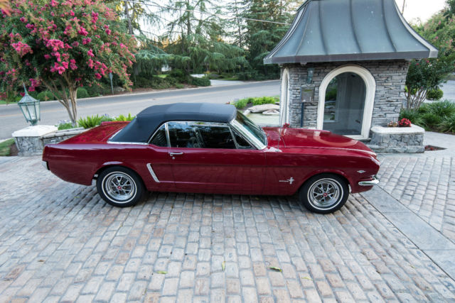 1965 Burgundy Ford Mustang Convertible