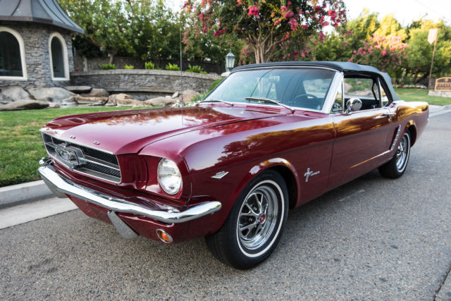 1965 Burgundy Ford Mustang Convertible