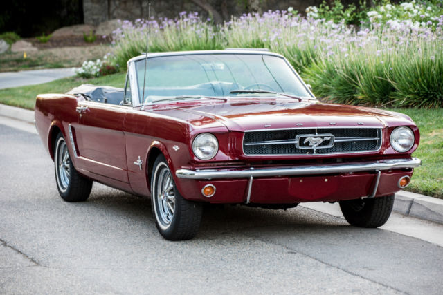 1965 Burgundy Ford Mustang Convertible