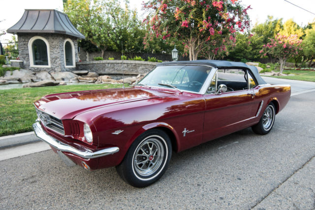 1965 Burgundy Ford Mustang Convertible