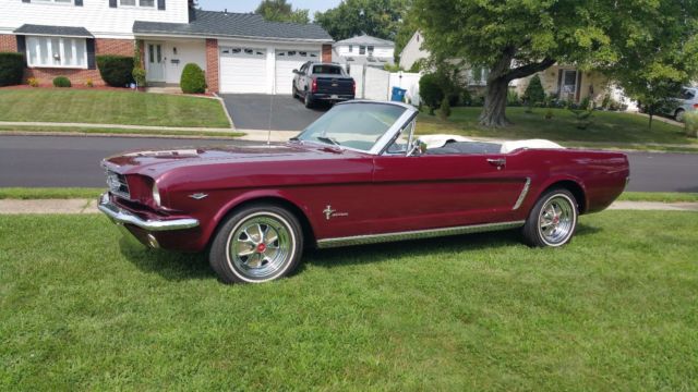 1965 Burgundy Ford Mustang Convertible