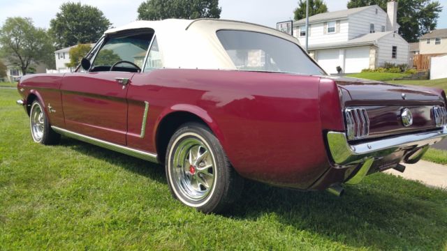 1965 Burgundy Ford Mustang Convertible