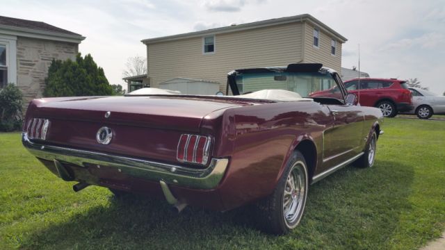 1965 Burgundy Ford Mustang Convertible