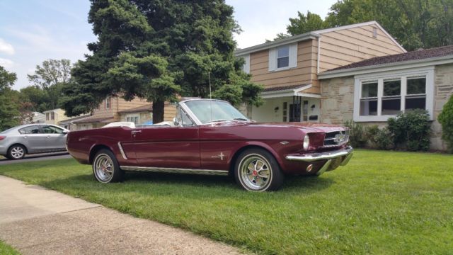 1965 Burgundy Ford Mustang Convertible