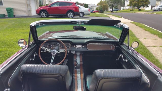 1965 Burgundy Ford Mustang Convertible