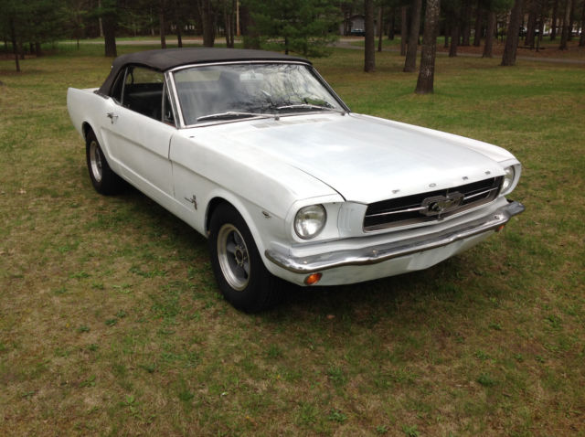 1965 White Ford Mustang Convertible
