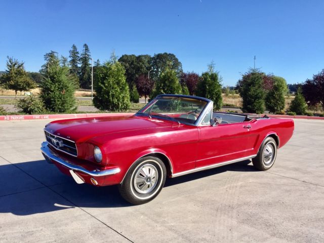 1965 red Ford Mustang Convertible