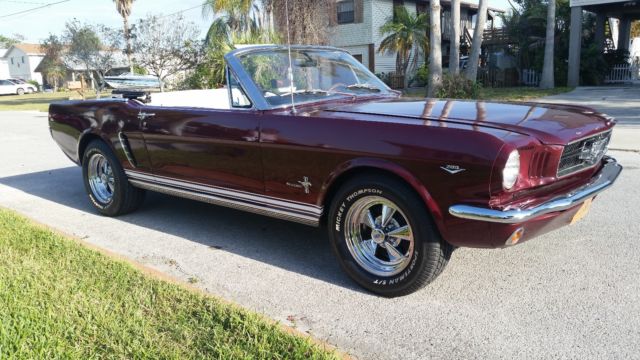 1965 Burgundy Ford Mustang Convertible