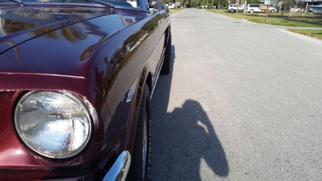 1965 Burgundy Ford Mustang Convertible