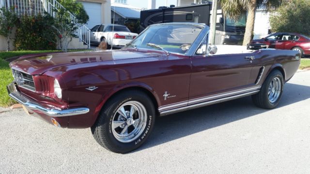 1965 Burgundy Ford Mustang Convertible