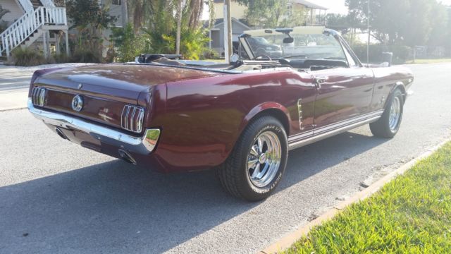 1965 Burgundy Ford Mustang Convertible