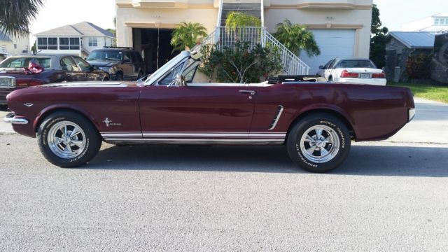 1965 Burgundy Ford Mustang Convertible