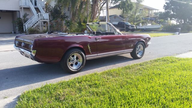 1965 Burgundy Ford Mustang Convertible