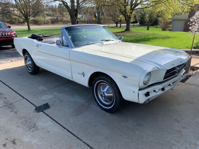 1965 White Ford Mustang Convertible