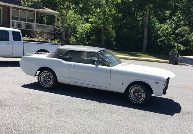 1965 White Ford Mustang Convertible