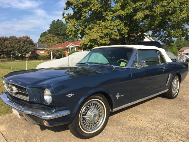1965 Blue Ford Mustang Convertible