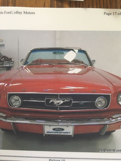 1965 Red Ford Mustang Convertible