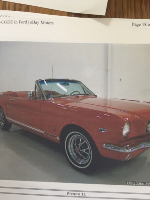 1965 Red Ford Mustang Convertible