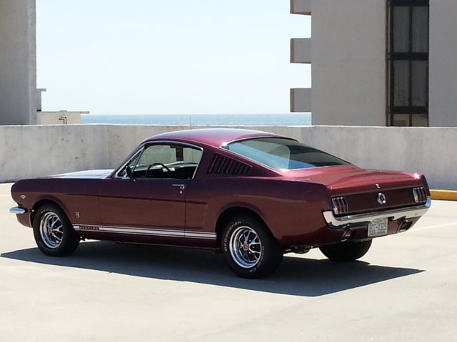 1965 Burgundy Ford Mustang Fastback