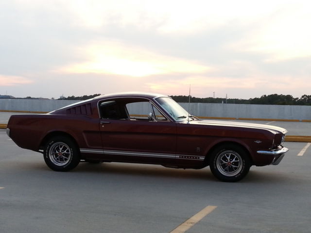 1965 Burgundy Ford Mustang Fastback