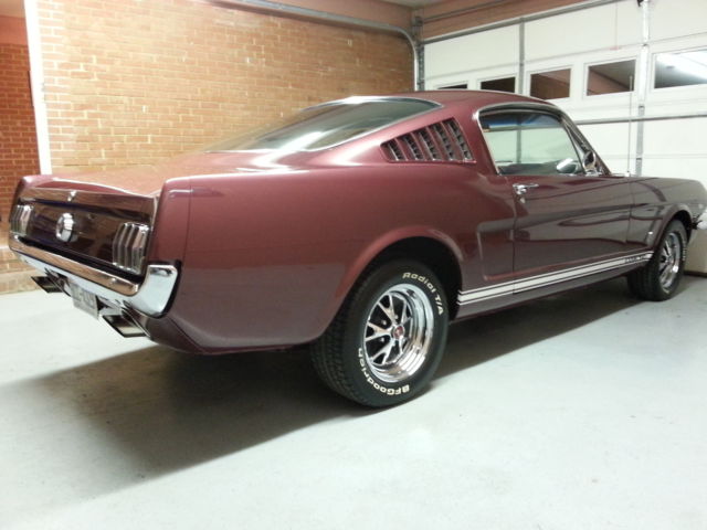 1965 Burgundy Ford Mustang Fastback