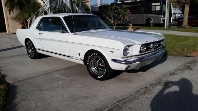 1965 white Ford Mustang Hardtop