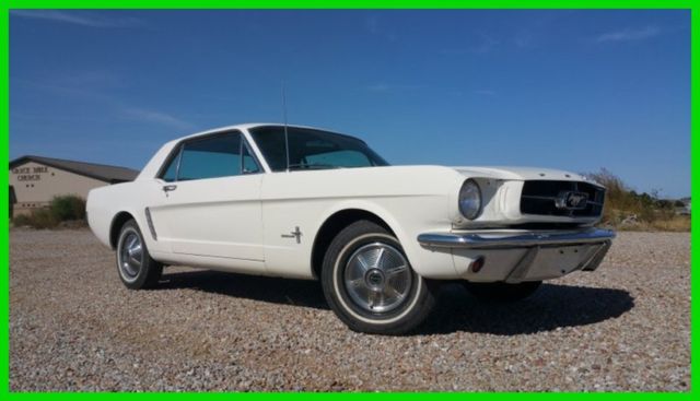 1965 White Ford Mustang