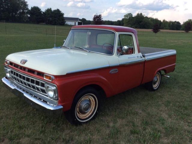 1965 Red Ford F-100 Standard Cab Pickup