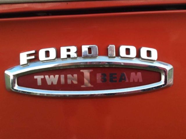 1965 Red Ford F-100 Standard Cab Pickup