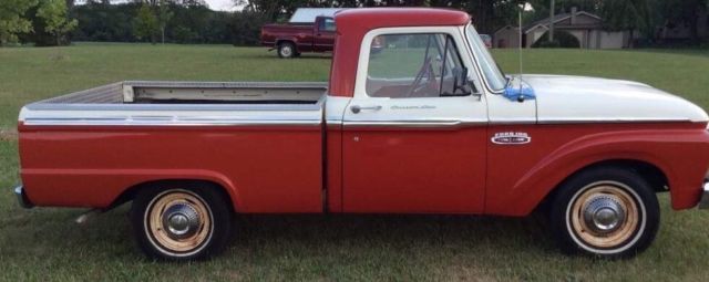 1965 Red Ford F-100 Standard Cab Pickup