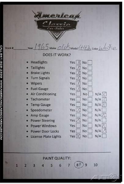 1965 White Oldsmobile 442