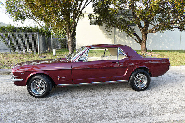 1965 Burgundy Ford Mustang
