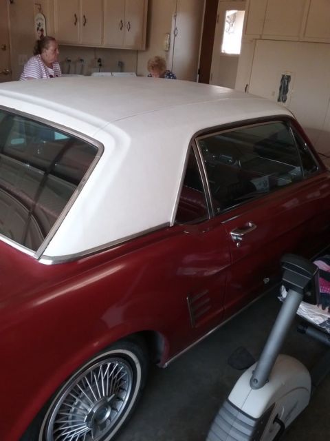 1965 Burgundy Ford Mustang Sedan
