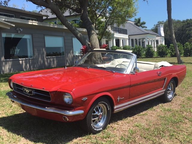 1965 red Ford Mustang Convertible