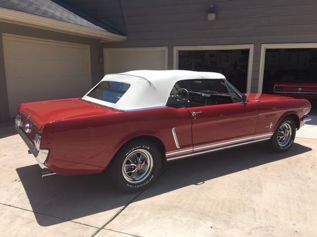 1965 red Ford Mustang Convertible