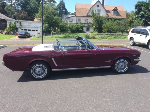 1965 Burgundy Ford Mustang Convertible