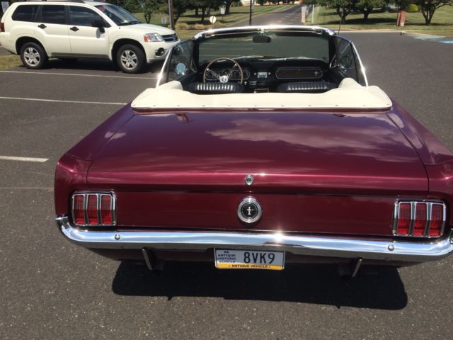 1965 Burgundy Ford Mustang Convertible