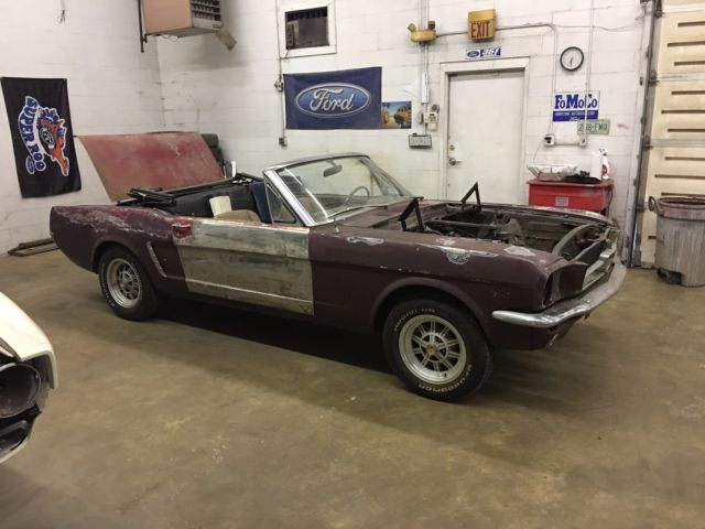 1965 Burgundy Ford Mustang Convertible