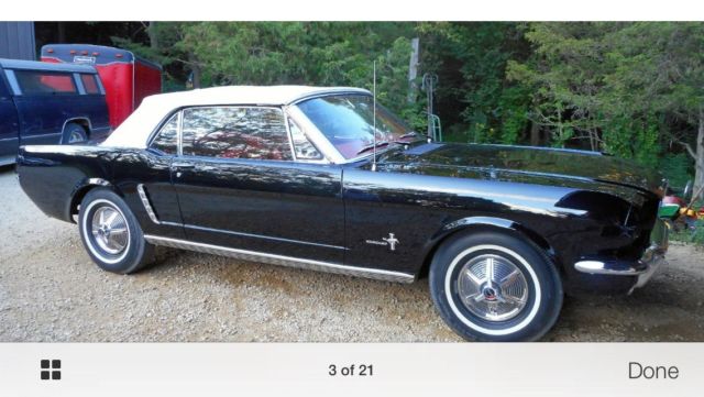 1965 Black Ford Mustang Convertible