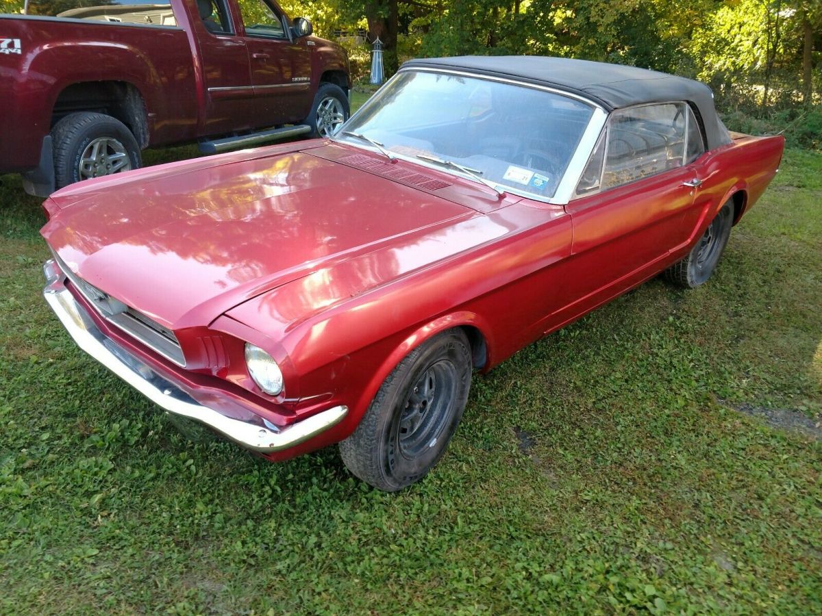 1965 Burgundy Ford Mustang Convertible