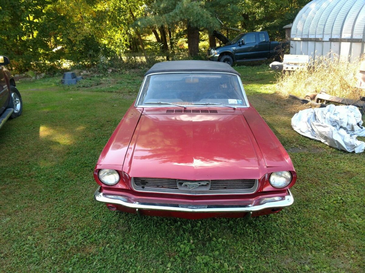 1965 Burgundy Ford Mustang Convertible